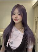15131ホワイトピンクラベンダーミルクティー髪質改善韓国風巻き