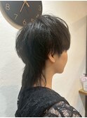 小顔ウルフカット大人可愛い前下がりバング伸ばしかけ
