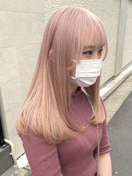 サンクマーケット 渋谷(cinq MARKET) 渋谷ダブルカラーブリーチカラーコーラルピンクベージュ30代40代