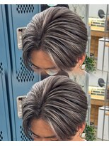 ステラ(STELLA) メンズ/バレイヤージュ/センターパート/ブリーチ&ダブルカラー