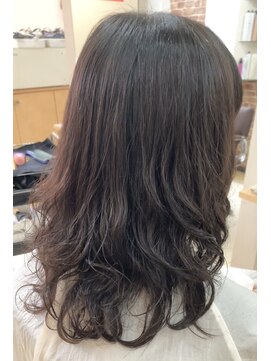 カットハウス はさみの部屋 セミロングレイヤー/縮毛矯正/デジパi/ゆるふわカール/時短