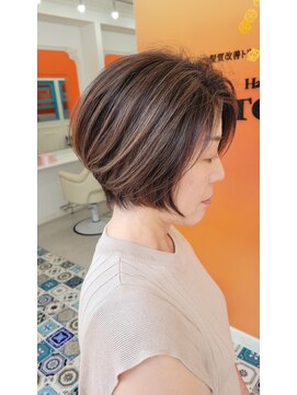 トウカ 南流山店(TOUKA) ショートボブ 白髪ぼかしハイライト オイルケア