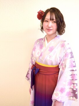 ヘアー キュート(hair CUtE) 平巻き耳掛けなかわいいど真ん中アレンジスタイル!