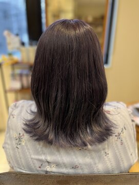 美容室 パルス 静岡鷹匠店(PALS) ラベンダーグレージュ 外ハネくびれヘア 韓国風ヘア