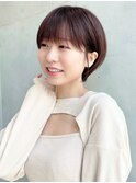 say. 丸みショート レイヤー アースカラー ミルクティーアッシュ