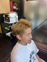 メンズジョイ マツエ(men's joy MATSUE)&nbsp;ブリーチオンカラーフェザーブロック（松江/出雲/ブリーチ）