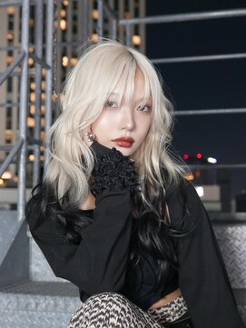 ラベル 渋谷(LAVEL) ラフレイヤー/ニュアンスパーマ/ホワイトブロンドヘア