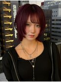 12741ラベンダーミルクティーワインレッドボブチェリーレッド