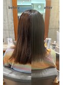 オリーブベージュ/ローライトカラー/脱白髪染め20代30代40代50代