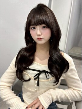 プリアバイポプルス 渋谷(pria by popls) ミディアムレイヤーハッシュカット顔周りレイヤーカット韓国ヘア