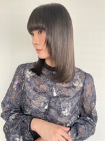 カバーヘア ブリス 川口(COVER HAIR bliss)&nbsp;重めバング/ダークアッシュ/小顔/ミディアムレイヤーカットp川口