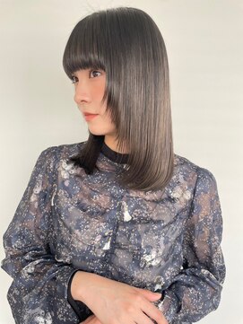 カバーヘア ブリス 川口(COVER HAIR bliss) 重めバング/ダークアッシュ/小顔/ミディアムレイヤーカットp川口