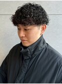 プードルパーマ ツーブロック 刈り上げ メンズパーマ マッシュ