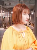 natsu style オレンジベージュ ボブ