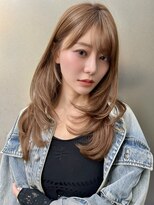 サロウィン 新潟万代店(SALOWIN)&nbsp;結べるレイヤーカット×ブリーチなしヘーゼルベージュ