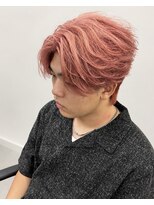 エイド 渋谷(aid) センターパート×ピンクベージュ