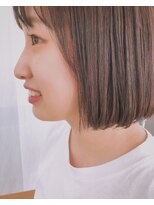 ヘアーサロン トランク(TRUNK) ミニボブ　透明感カラー　ベールカラー　ツヤ感ベージュ