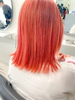 ヒビヲ(HIBIO)&nbsp;ダブルカラーオレンジベージュピンクカラーブリーチミニボブ