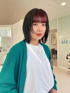 エアー 青山(AIR) バングカラー×顔まわりカット
