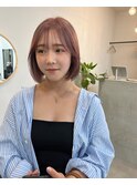 ピンクベージュボブ