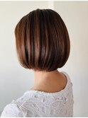 【石橋/ショート】髪質改善 白髪ぼかしハイライト、ヘアカラー