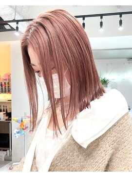 ヒビヲ 横浜西口店(HIBIO) ナチュラルボブショートミニボブダブルカラーハイライトブリーチ