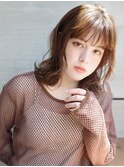前髪パーマ黒髪ミディアムアッシュブラウンボブグレーベージュ4