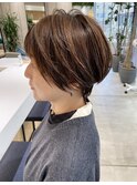 大人くびれショート/白髪ぼかしハイライト/髪質改善30代40代50代