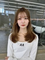 コア 銀座(COA) 黒髪/グレーベージュ/レイヤーロング/前髪パーマ/前髪カット銀座