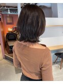 【松本咲花】ブリーチなしオリーブグレージュ夏カラーくびれボブ