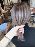 バレイヤージュグレージュハイライトダブルカラーケアブリーチ