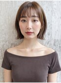 20代30代◎韓国風ミルクティーベージュボブ×くびれ外ハネp川口