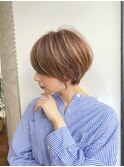 20代30代40代丸みショート前髪長めショートヘア原宿