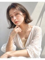 アッシュ 学芸大学店(Ash)&nbsp;ボブ/外ハネ/おとな女性/オリーブベージュ/脱白髪染め
