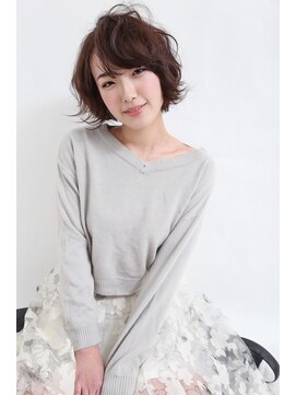 イソラブル(ISOLA-blu) 【リジェール黒川店】クリアアッシュ×ルーズカールボブ