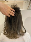 インナーカラー × モノトーンベージュ