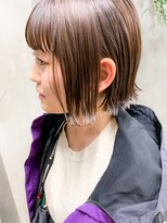 テトヘアー(teto hair) 切りっぱなしボブ、外ハネ、スリークボブ、アッシュブラウン