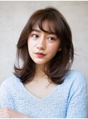 フェイスレイヤー#前髪#くびれ#マロンベージュ#Aラインボブ