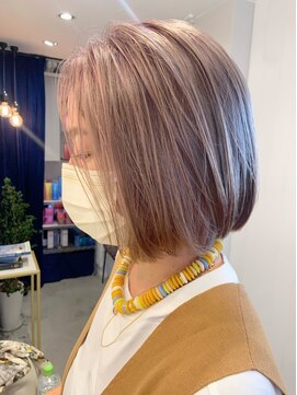 レトン 銀座(leton) Aラインボブ/グラデハイライト/うる艶ラベンダー[東銀座/銀座]