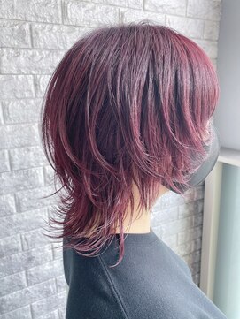 リアイス(Re:ICE) ミニウルフ/くすみブルー/流れるレイヤー/インナーハイライト