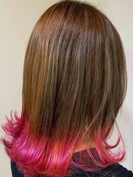 アズールサン 草加西口店(azule-sun) 裾カラー,チェリーブラウン,ピンクカラー【草加】