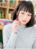 黒髪耳かけ韓国風大人ボブでひし形シルエットc5大宮20代30代40代
