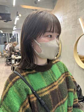 ソルトウォーター(SALT WATER) オリーブグレージュ　くびれボブ