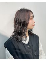 ヴェイン 渋谷(vain)&nbsp;ボブパーマ/前髪パーマ/ぱっつん前髪/ミルクティーピンク