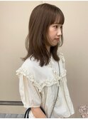 ブリーチなしミディアムブラウンレイヤーカットハッシュカット