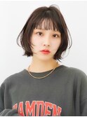 小顔/前髪/ワンカール/黒髪/ネビージュ/ボブルフ