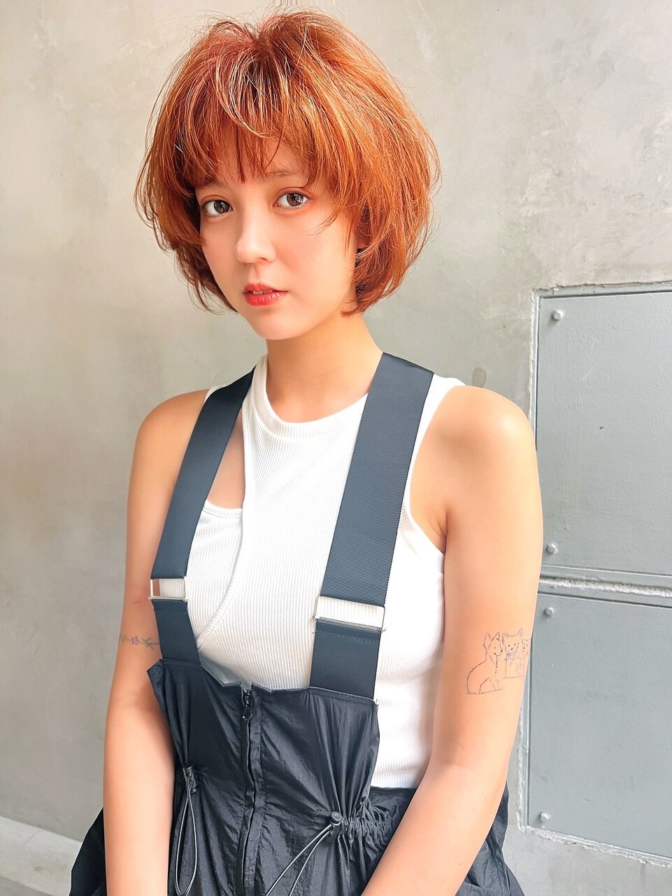 Lloyd 大宮】オレンジブラウン×内巻きレイヤーボブ：L235539293
