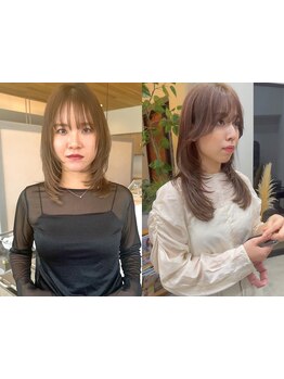 ミリ単位で整える顔まわり/レイヤー×ワンカールで創るStyleが好評♪ウルフやステップカットはLitにお任せ!