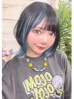 カプセル シンジュク(CAPSULE)&nbsp;☆CAPSULE☆インナーカラー　スカイブルー　ウルフカット