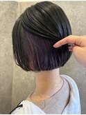 【インナーカラー】【丸みボブ】